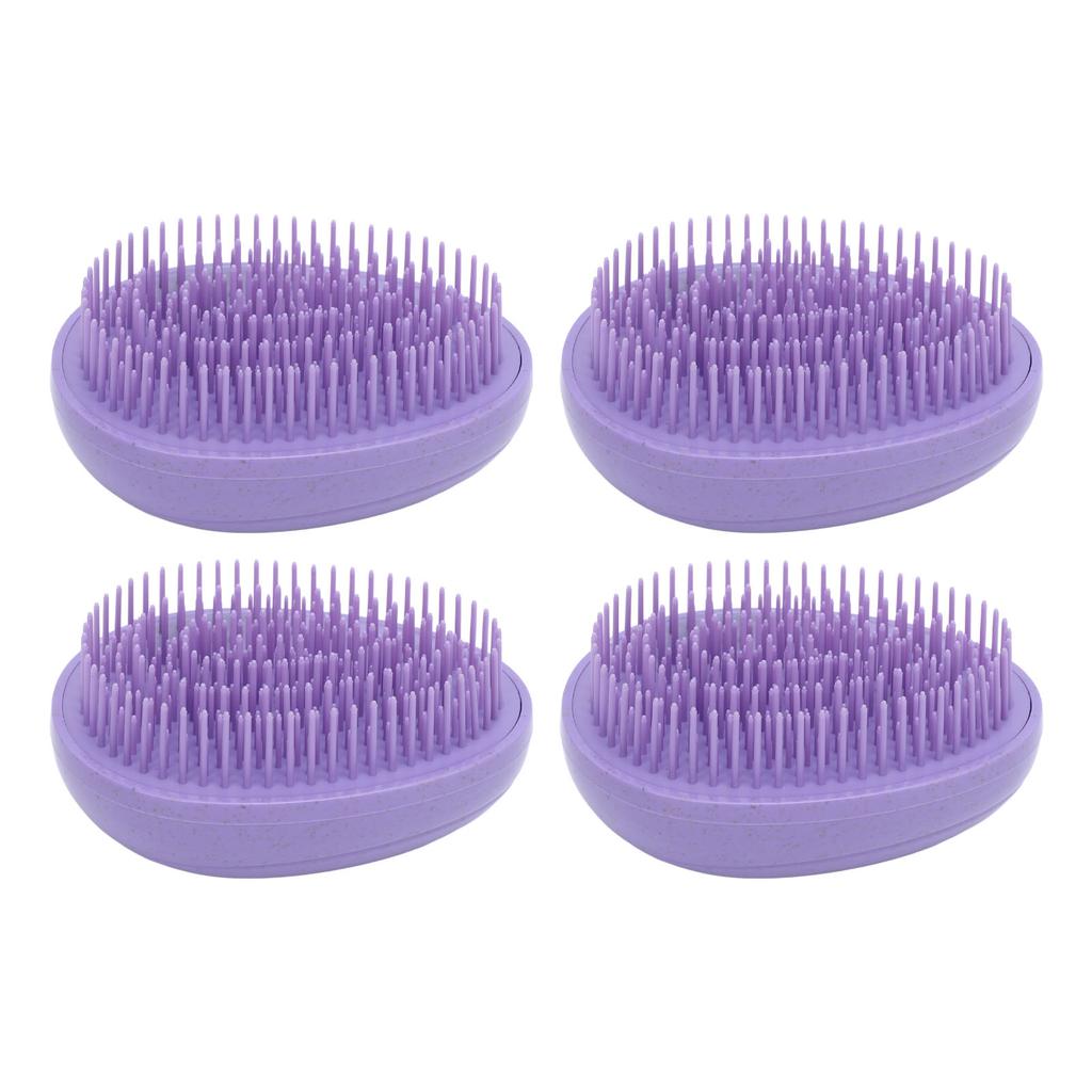 4 Pcs Egg Shape Detangling Hair Brush Wheat Straw Massage Comb Detangler Brush for Curly Long Thick Hair