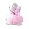 Spring Summer Fashionable Cotton Stripped Pattern Dogs Strap Dress Pet Clothes