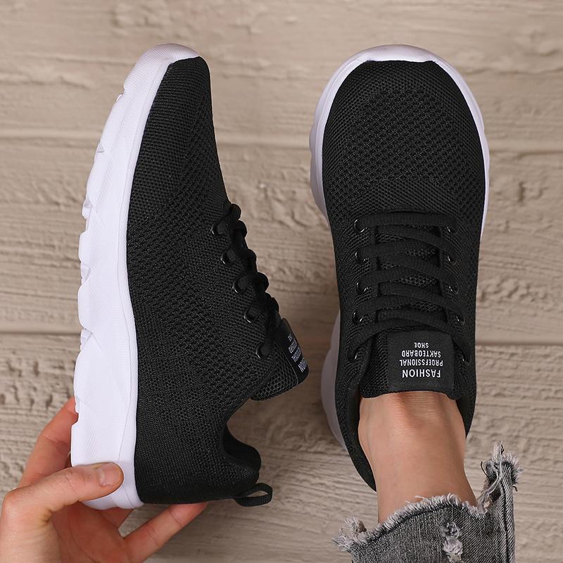 

Women Black Sneakers Lightweight Breathable Mesh Comfortable Cushioning Shoes Daily Walking Casual Shoes Hot Sell Trendy Design 36