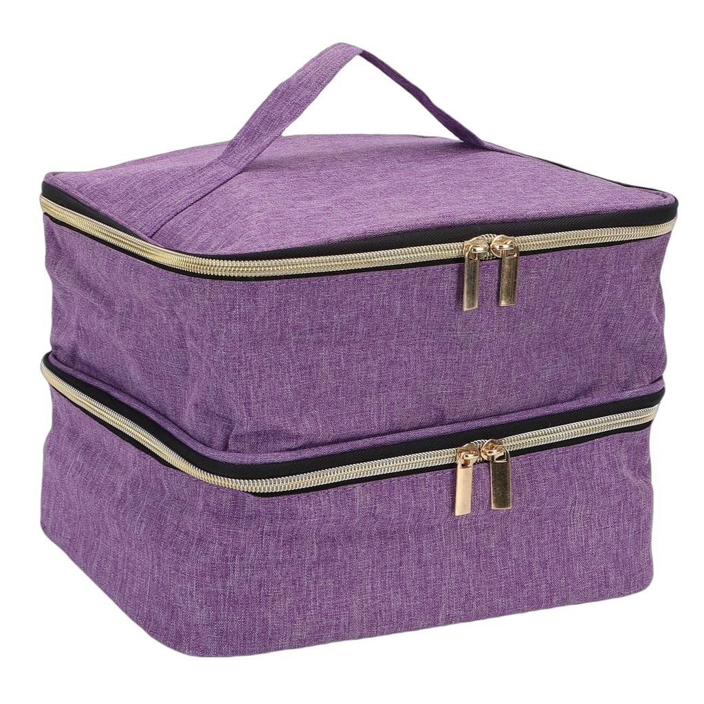 Nail Polish Storage Bag Hold 30 Bottles Large Capacity Portable Nail Polish Nail Lamp Carrying Case for Manicure