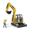 Mini pelleteuse caterpillar bruder 2466 - echelle 1:16 - 41 cm - jaune