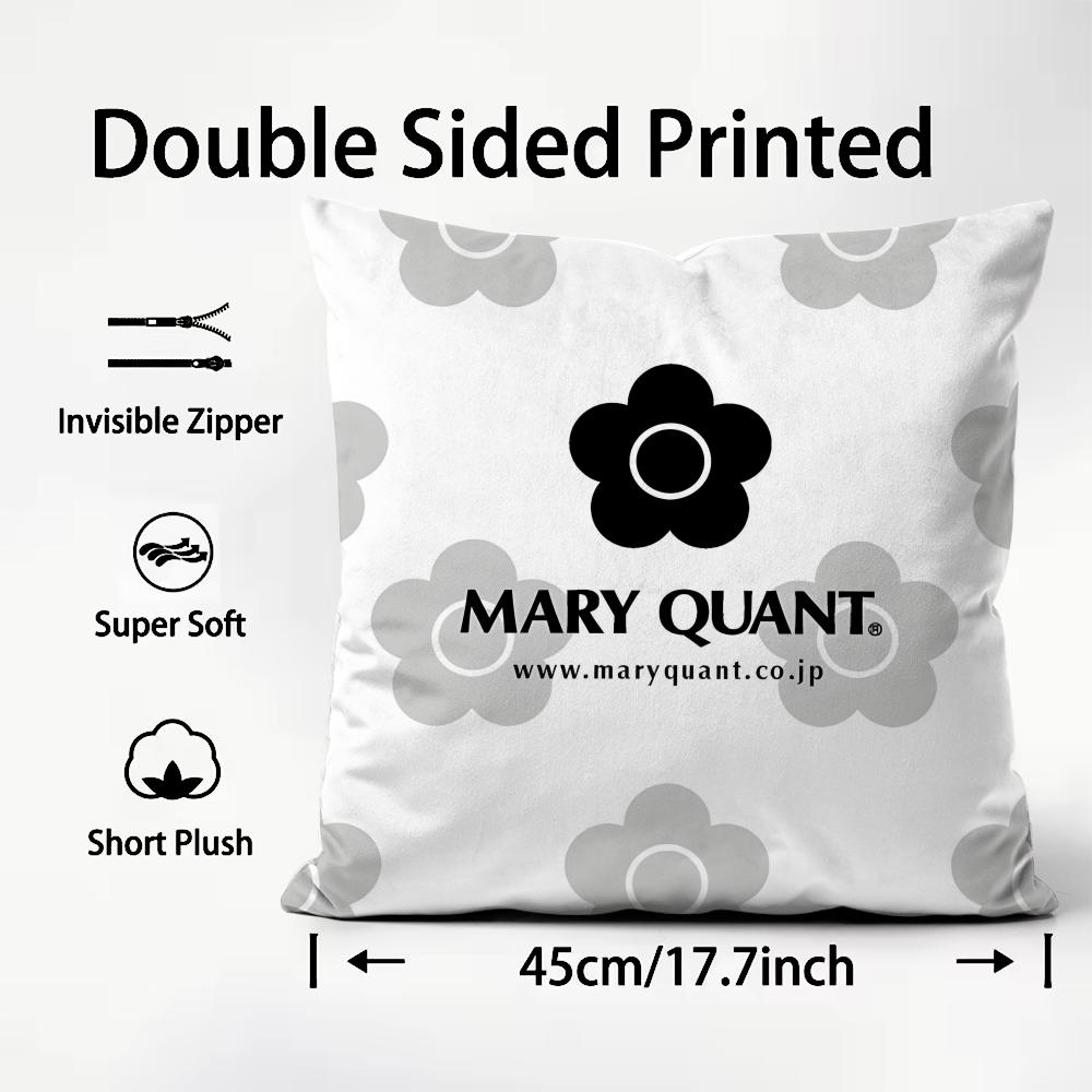 MMary QQuant Brand Cushion Cover Plush Fabric Soft DoubleSided Printed Sofa Warm Winter Home Child Gift Pillow Case