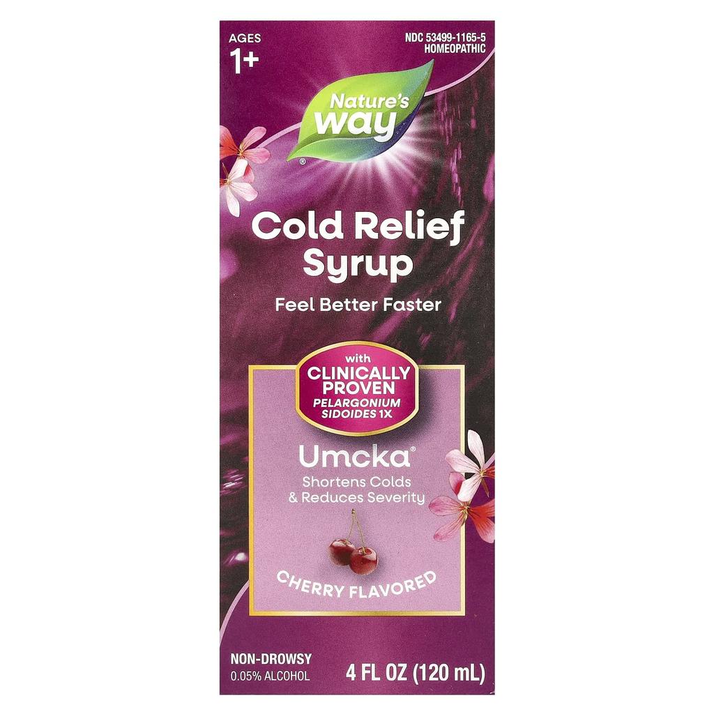 Nature's Way Umcka, Cold Relief Syrup, Ages 1+, Cherry, 120 Ml (4 Fl Oz)
