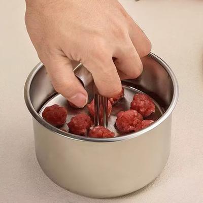 Stainless Steel Meatball Maker 6/12 Balls Manual Meat Baller Machine Kitchen Extruded Meatball Making Press Easy Clean Meatball Making Tool