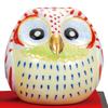Japanese Warehouse Owl Figurine Pottery Kutani Ware Pair Owl Sheng Feng Shui Good Luck Lucky Charm Interior