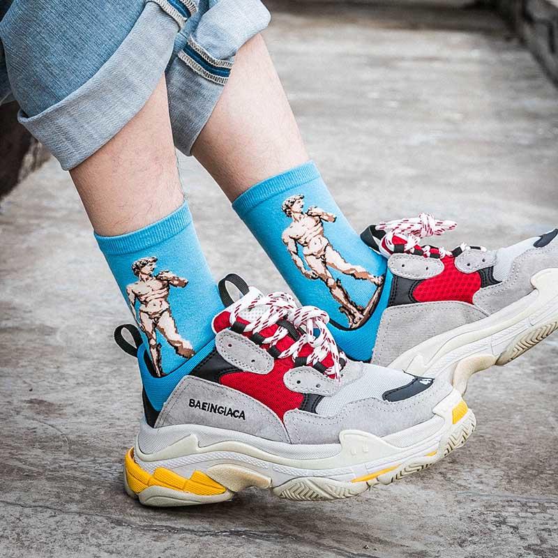 Starry Night Autumn Winter Women Socks Personality Famous Painting Art Socks Oil Funny Men Socks