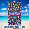 Dog Theme Beach Towel Personalized Custom Name & Text Soft Quick Dry Beach Towel for Swimming Travel