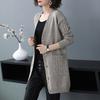 Cappotto Maglione Vintage da Donna Autunnale Scollo a V Monocolore Lavorazione a Maglia Larga Monopetto Cardigan in Maglia Casual Capo Esterno Sueter