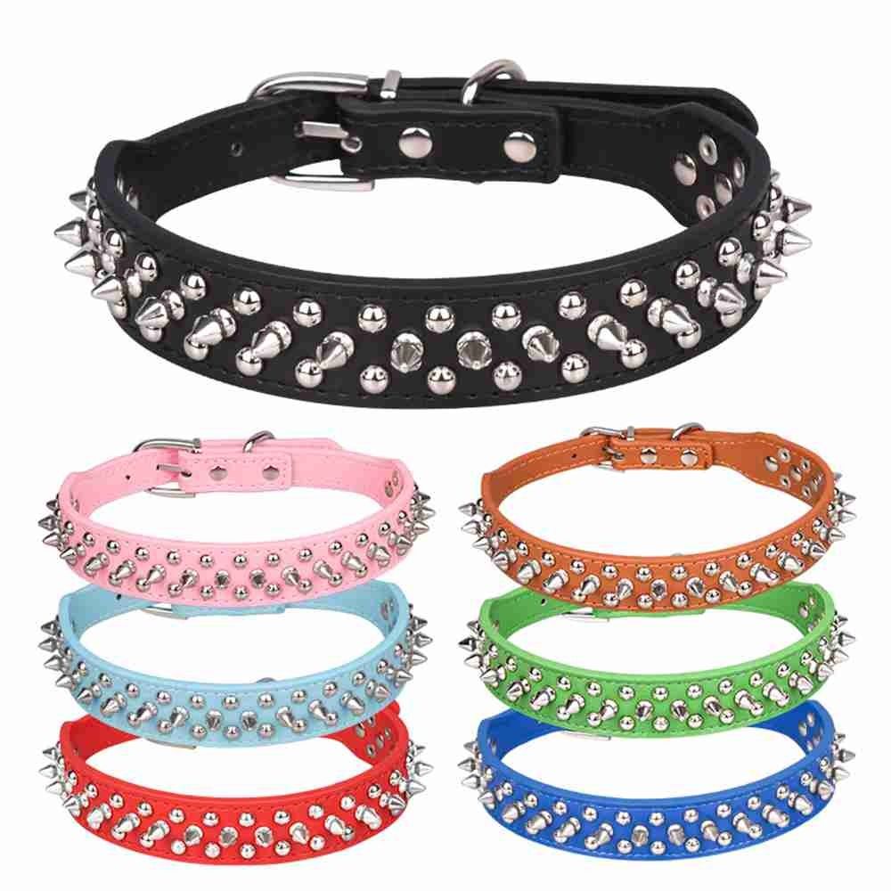 

Fashion PU Leather Adjustable Cat Jewelry Spiked Studded Pet Dog Collar Dog Necklace