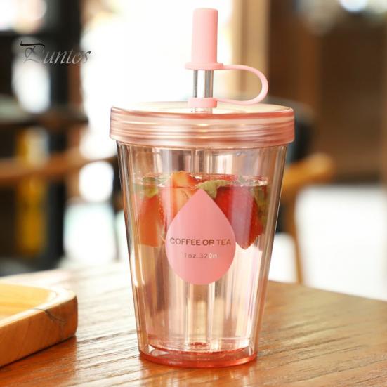 Insulated Style Water Bottle for School Drinking Straw Cup, Portable Leak-proof PC Bottle, Durable Reusable Cup Milk Tea Anti-fall Students And Office