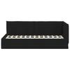 Corner Bed Frame with Headboard Black 100 X 200 Cm Fabric