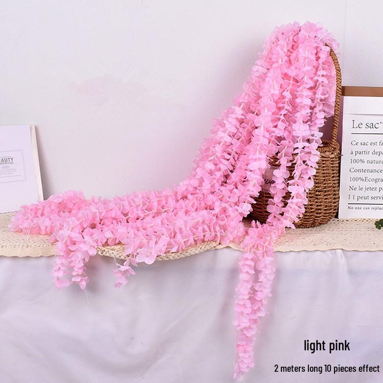 Orchid Hydrangea Silk Wedding Garland for Ceiling Decor