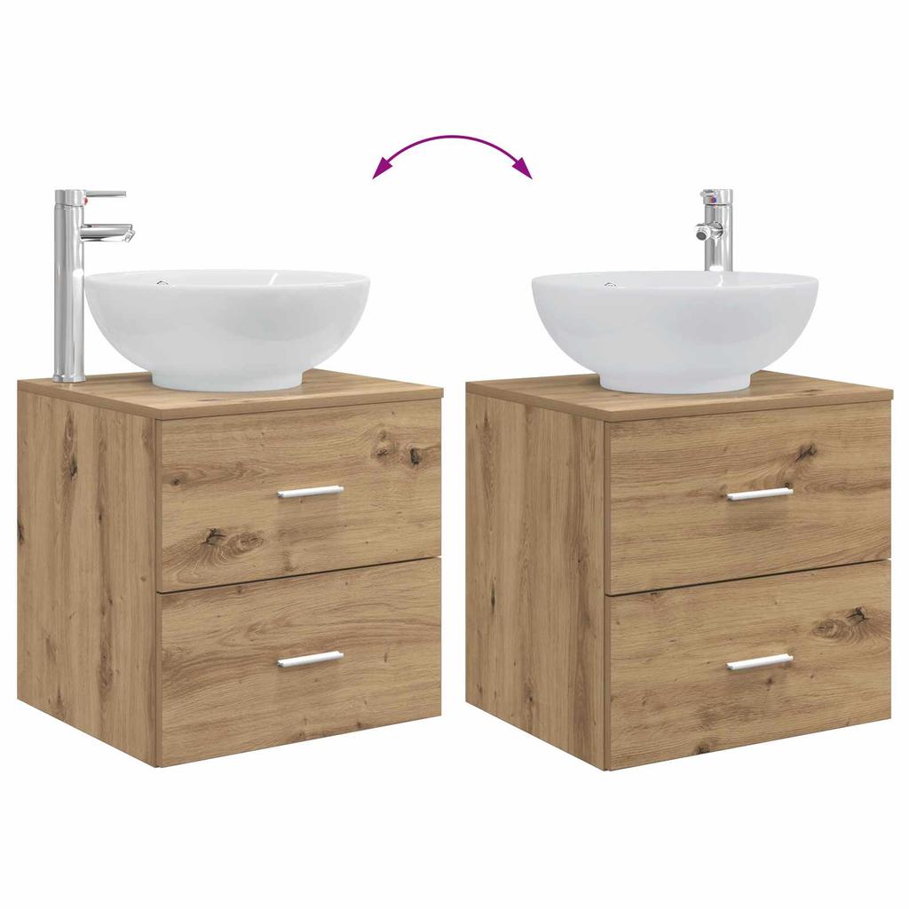 Bathroom Furniture Set 3 pcs Artisan Oak 129 x 44.5 x 80 cm