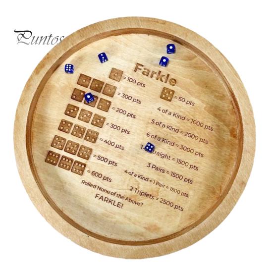 

Деревянный поднос для игральных костей Farkle с игральными костями 7/12/14 дюймов, подставка для подсчета очков Farkle, игровой набор с правилами для игрового вечера, семейного сбора L