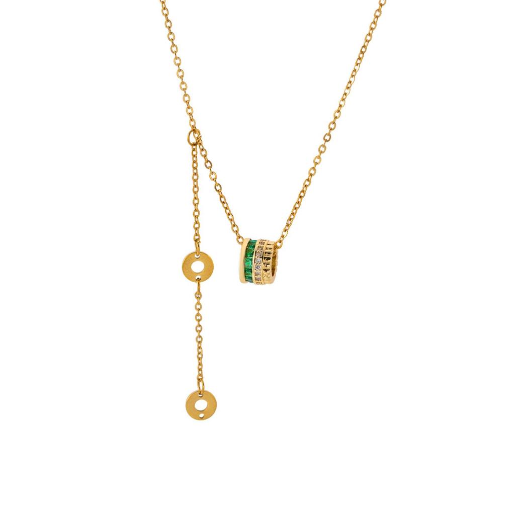 Set of Slim Waist Titanium Steel Women's Necklace - Inlaid Light Luxury Versatile Choker