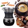 400ML Classic Glass Coffee Maker Pour Over Coffeemaker With Steel Filter Coffee Espresso Hand Brew Drip Filter Glass Pot