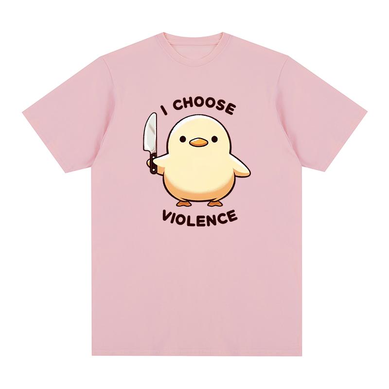 Duck I Choose Violence Vintage tshirt Funny Humor Slogan Cotton Men T shirt New TEE TSHIRT Womens tops