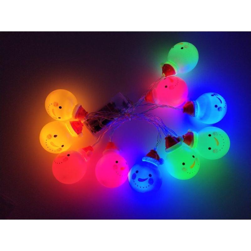 Led String Light Christmas Snowman Lamp Party Decoration Pendant Children Room