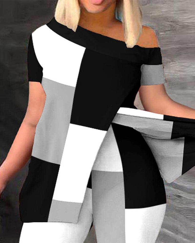 2024 Autumn Women's European & American Two-Piece Irregular Fashion Long Pants Set