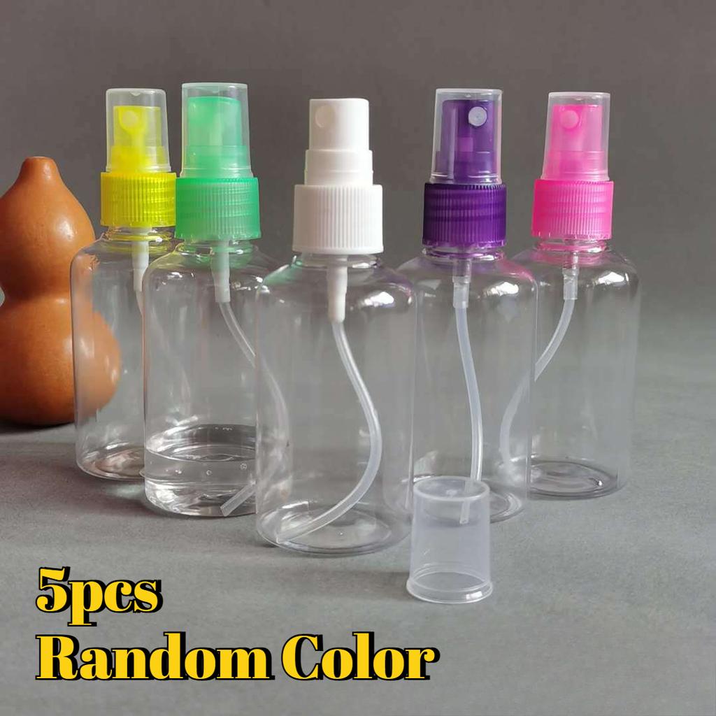 5Pcs Plastic Transparent 30ml Small Empty Spray Bottles for Makeup Skin Care Refillable Bottle Tools Random Color Wholesale