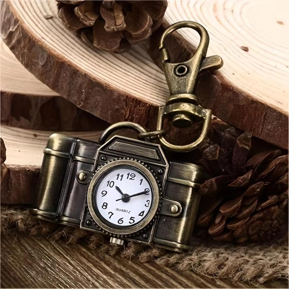 

Classic Bag Pendant Retro Border Clock Hanging Keychain for Male and Female B