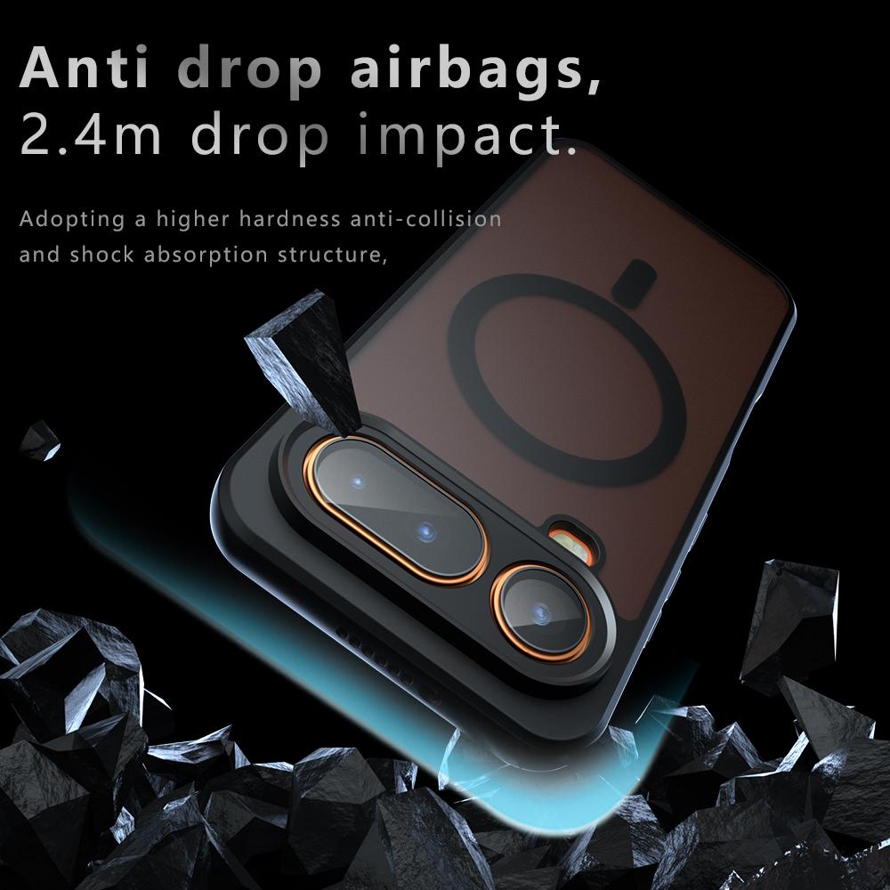 Shockproof Phone Case For Honor Magic 8 Pro Air Magnetic Wireless Charging Soft TPU Frame Translucent Matte Plastic Cover Fundas