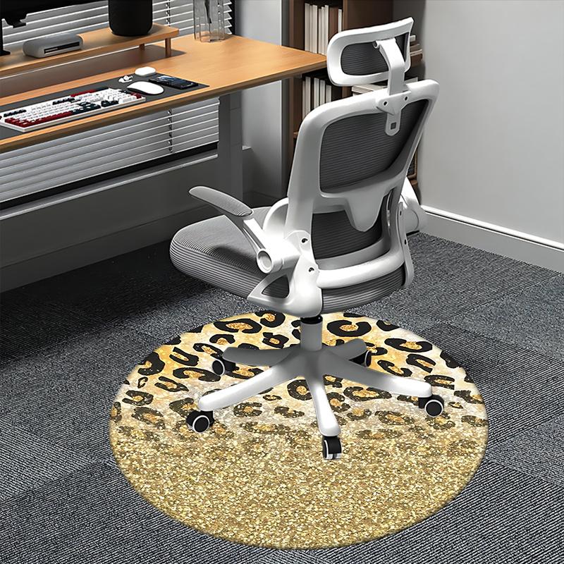 

Luxury Leopard Print Office Carpet Chair Mats, Home Decor, Sofa Carpet, Office Rug Gift for Any Room1118053a 80cm by 80cm