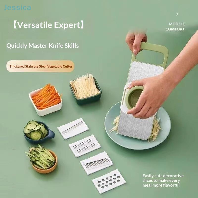 Multifunctional Stainless Steel Vegetable Cutter Adjustable Blade Cutting Tool for Slicing/Shredding (Quick Kitchen Prep)