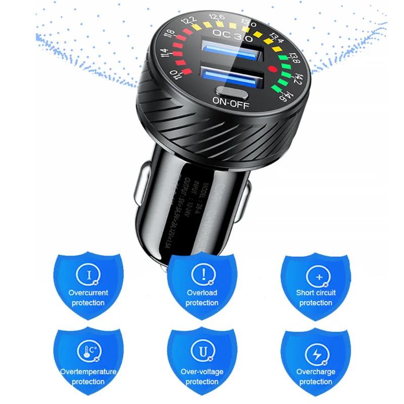 48W USB C Car Charger Fast Charging PD & QC3.0 Car Phone Charger Cigar Lighter Socket Adapter for iPhone Huawei Xiaomi Samsung