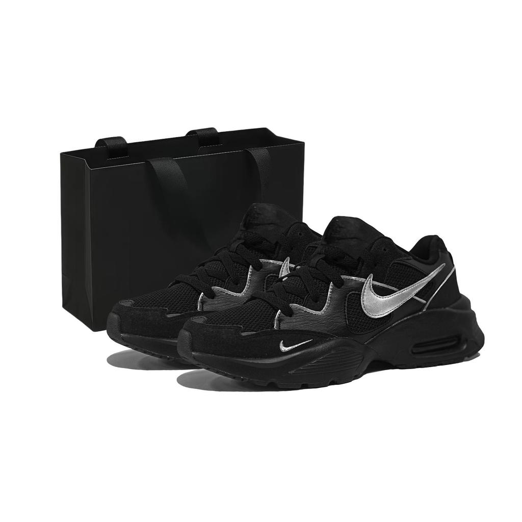Nike Air Max Fusion Abrasion Resistant Breathable Low top Running Shoes Men's Black Silver CJ1670-001(Team830-s-box)