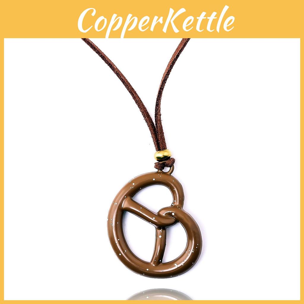 Vintage Art Necklace With Cartoon Bread And Donut Pendant For Unisex Fashion Accessory