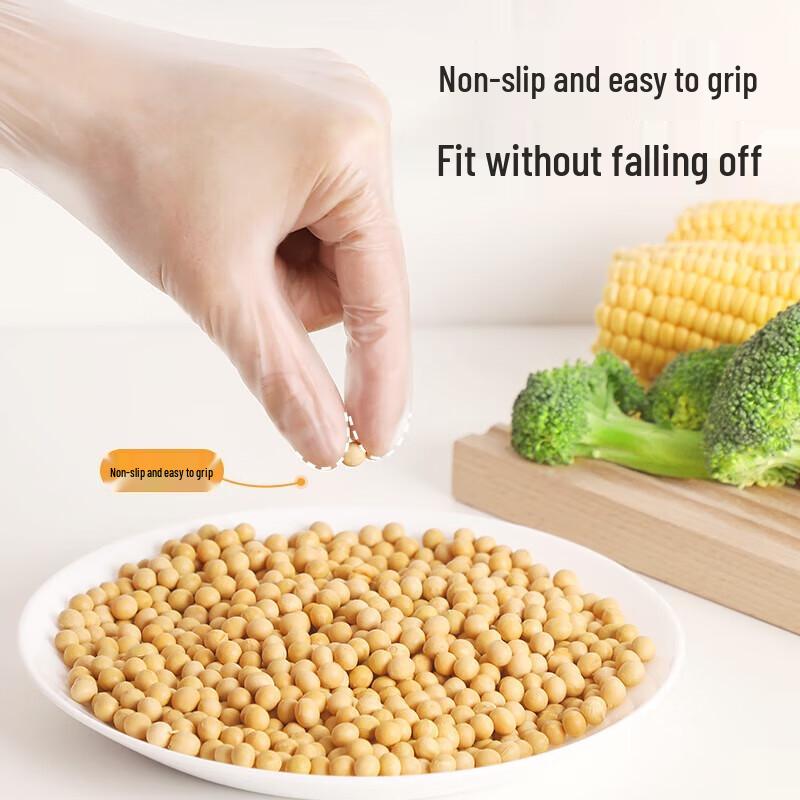 Meiliya Große Einweg-Handschuhe aus lebensmittelechtem PVC (100er-Packung)