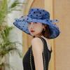 1 Stück Kentucky Derby Organza Kirchenhüte mit breiter Krempe Rüschen Blume Damen Netz Sonnenhut