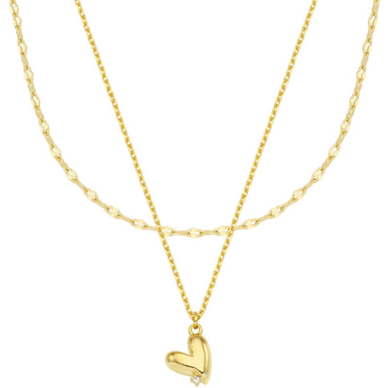 Eenie Beenie Level Heart Two-line Necklace