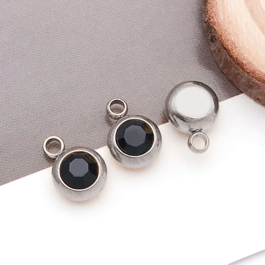 DIY alloy jewelry accessories inlaid with colored diamonds, twelve-star birthstone, birthstone, zodiac stone necklace, bracelet, small pendant.
