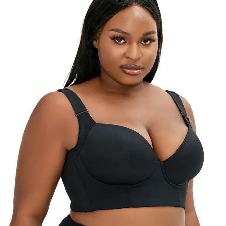 Plus Size Smooth Underwire Bra - Thin Cup, Side Support & Adjustable Fit for Women