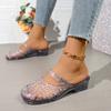 Fashion 2025Womens Slippers  Summer Breathable Casual  Round Toe Sandals Mom Transparent No-slips Slides  Flips Flop