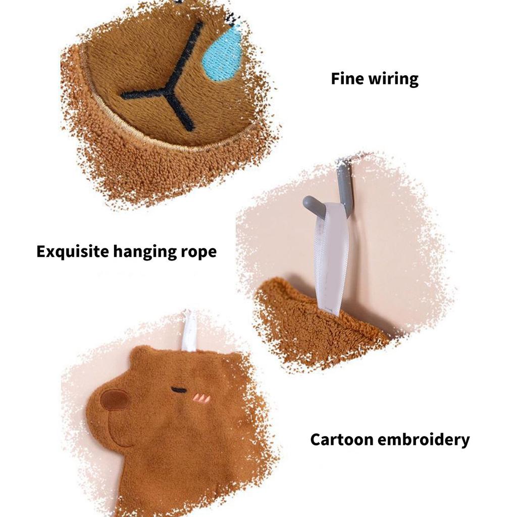 Liebliches Tiermuster Kinderhandtuch Weich Saugfähig Polyester Ideal für Heim- und Autoreinigung