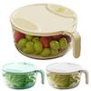Colador de Frutas y Arroz, Bol Colador Lavador de Arroz de Plástico Seguro con Tapa de Drenaje, Enjuagador con Asa para Verduras, Frutas, Granos, Frijoles