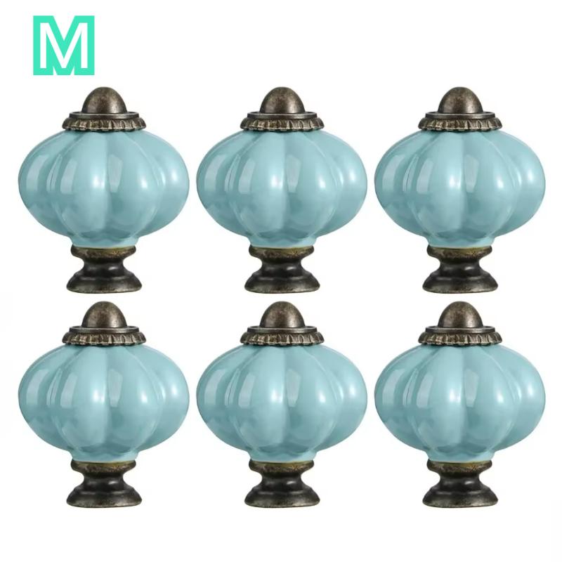 6/10pcs Pumpkin Knob Clear Handle Pulls Cabinet Drawer single hole handle Decor Kitchen Dresser Hooks