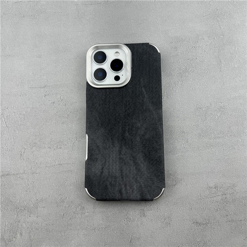 Candy Vintage Cowboy Stoff Hülle für iPhone 17 Air 16 15 14 13 12 Pro Max 11 Plus 17Pro Jeans Weicher Stoßfänger Galvanisierte Abdeckung