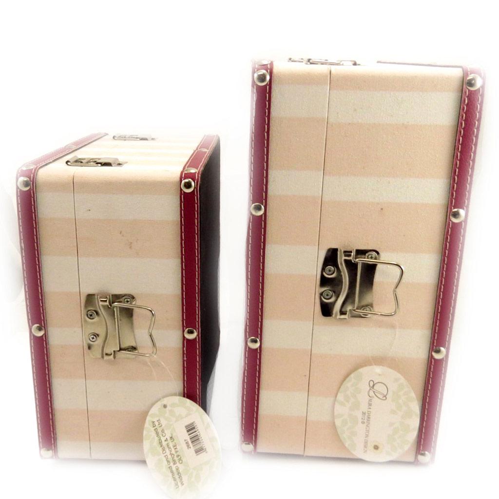 Les Trésors De Lily [L1945] - Set of 2 Trunks 'Belle Epoque' Taupe Pink Toy Boxes