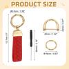 Leather Car Keychain with and Gold Red [uxcell] D-ring Keyring, Unisex,