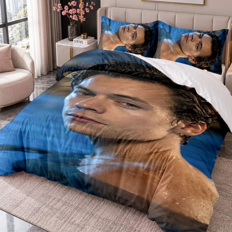 Harry Styles 3Pcs Bedding Set Duvet Cover With Two Pillowcases For Bedroom Home Decoration