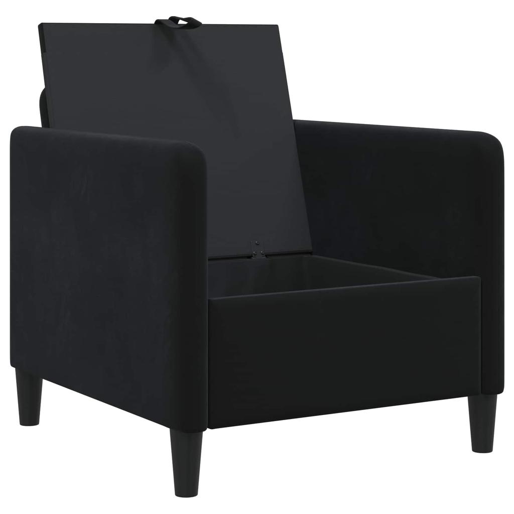 Storage Sofa in Black 72 x 78 x 87 cm Polyester