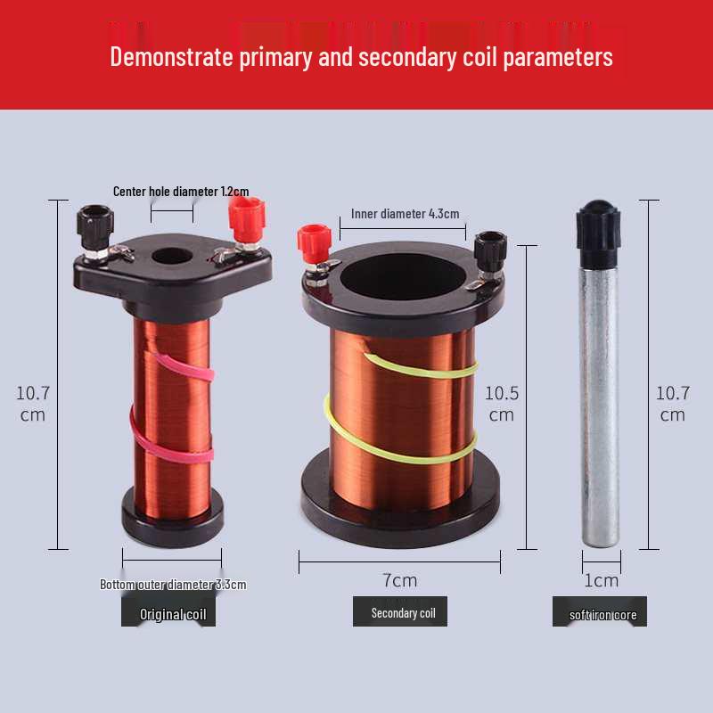 Primary & Secondary Coil Electromagnet Physics Experiment Kit for Elementary & Junior High Demonstrations