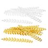 20 peças em formato de ramo de folha longa joias fazendo descobertas 120 mm prata/dourado