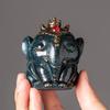 Resin Small Elephant Tea Pet Ornaments High Temperature Discoloration Tea Set Accessories Tea Table and Tray 6.5x6x7cm
