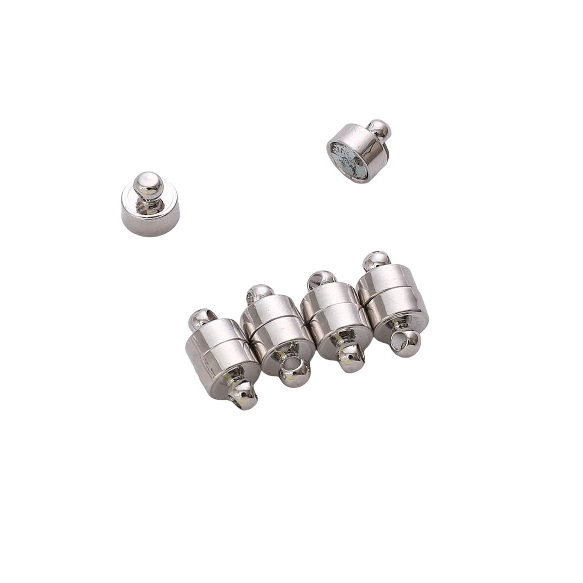 

Медная цилиндрическая магнитная пряжка для изготовления ювелирных изделий своими руками, аксессуары для рукоделия 6x12mm роман серебряный