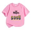 Kids Boys Girls 100% Cotton Crew Neck Short Sleeve T-Shirt, Cute Casual Funny Cartoon Walking Print Soft Breathable Lightweight Summer Daily Wear Top